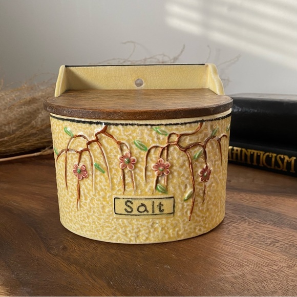 Vintage Other - Vintage Wall Mounted Salt Box, Farmhouse Kitchen Decor